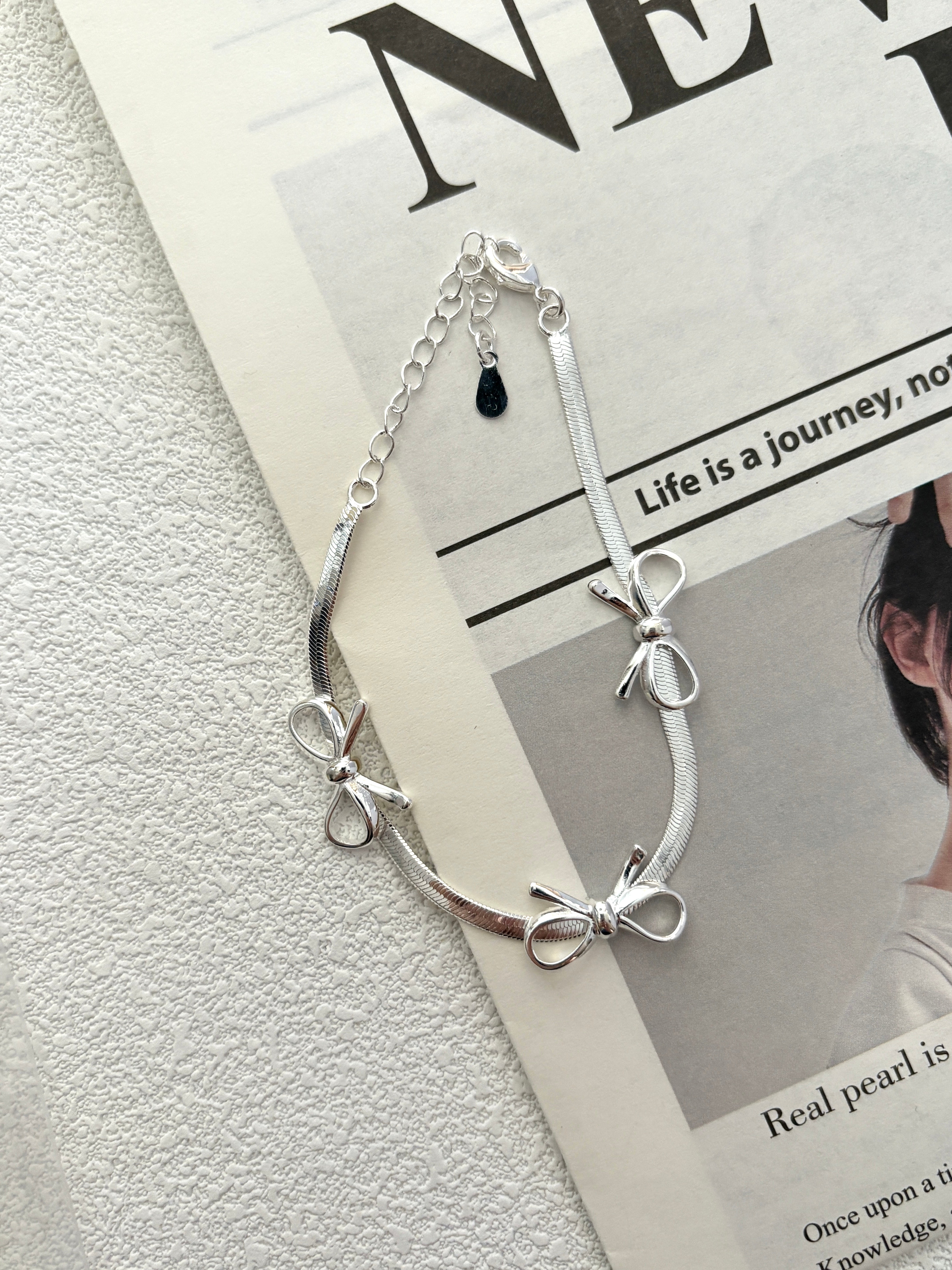 Dainty Ribbon Bow Bracelet