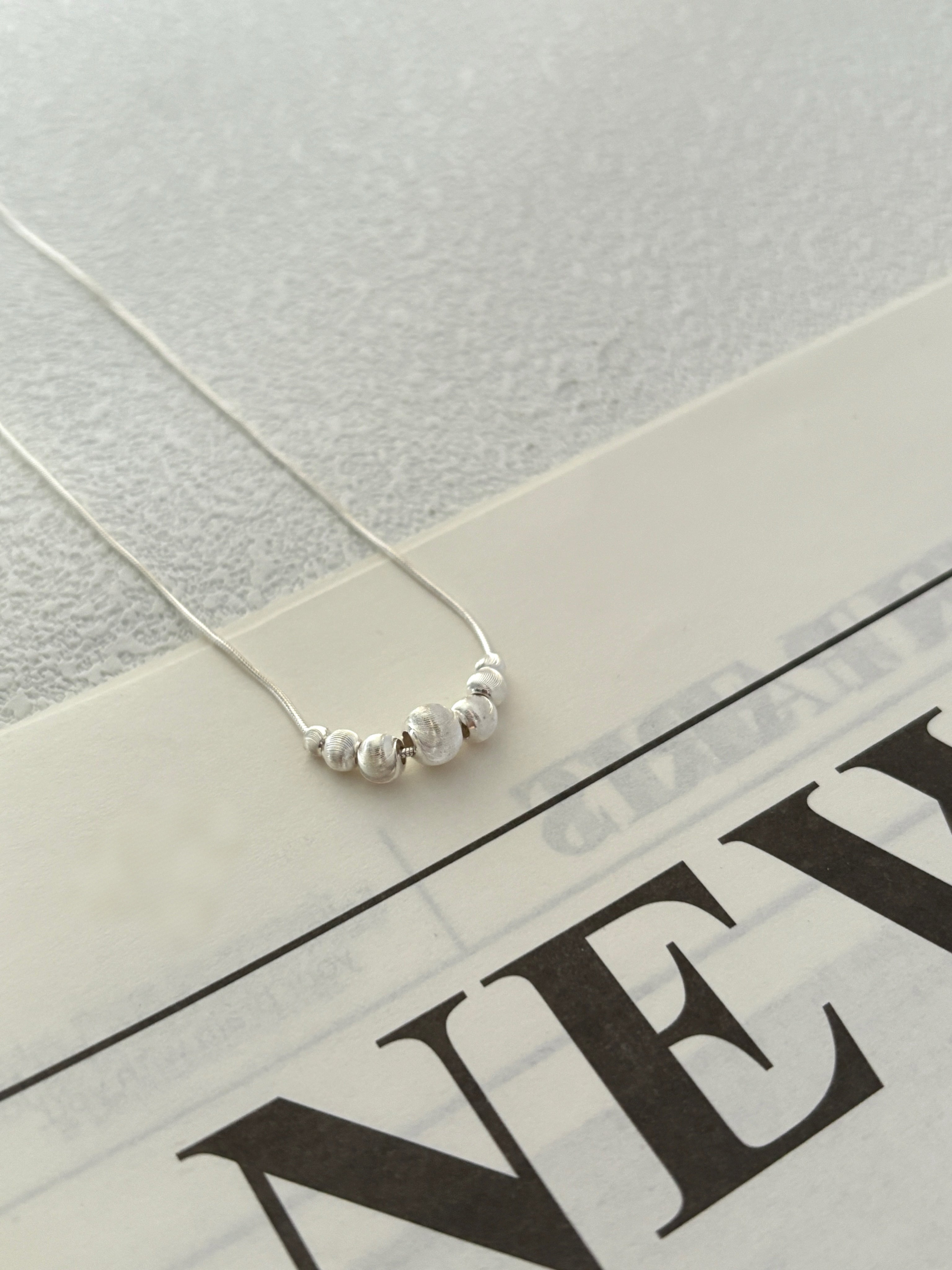 Liquid Pebble Silver Snake Chain Necklace