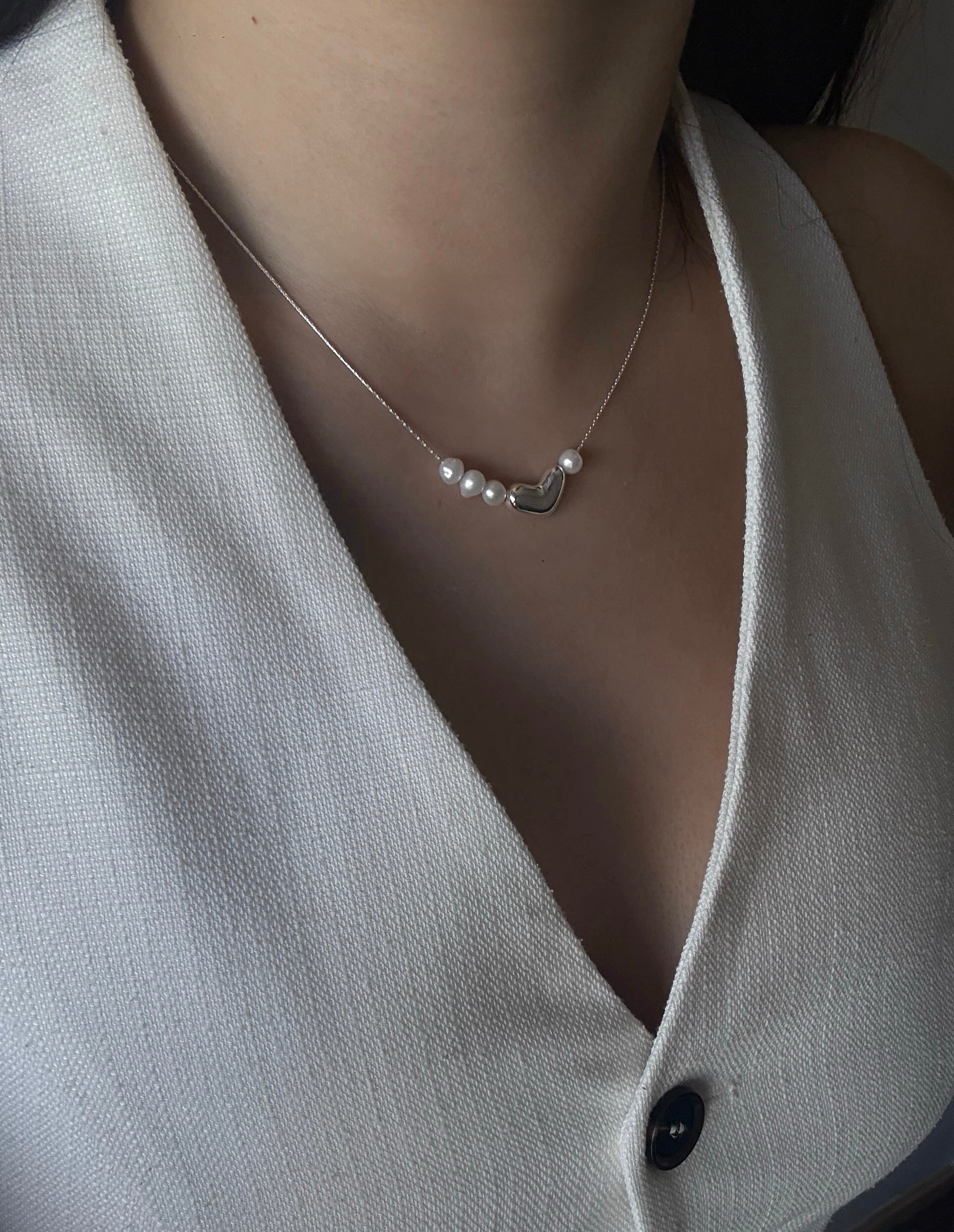 Pearl Embrace Heart Necklace