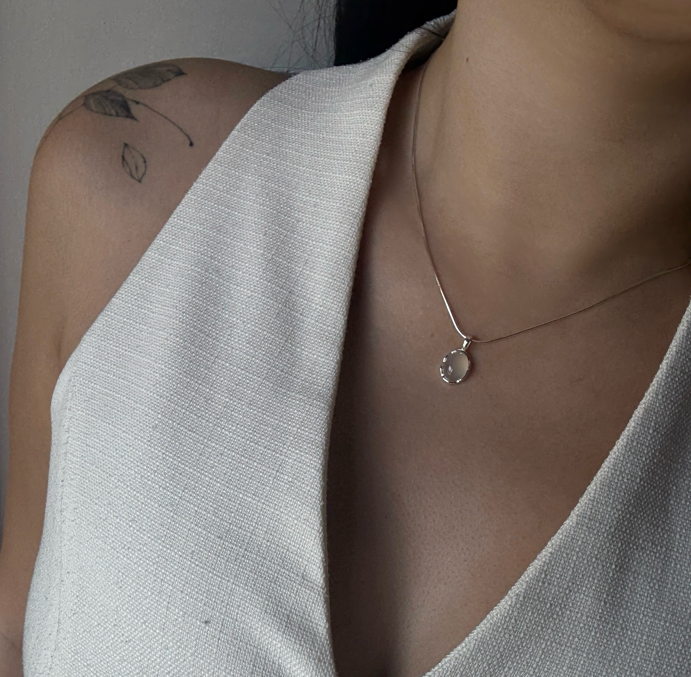 Silver Agate Necklace