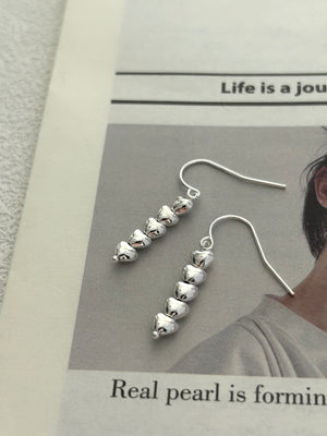 Heartline Silver Drop Earrings
