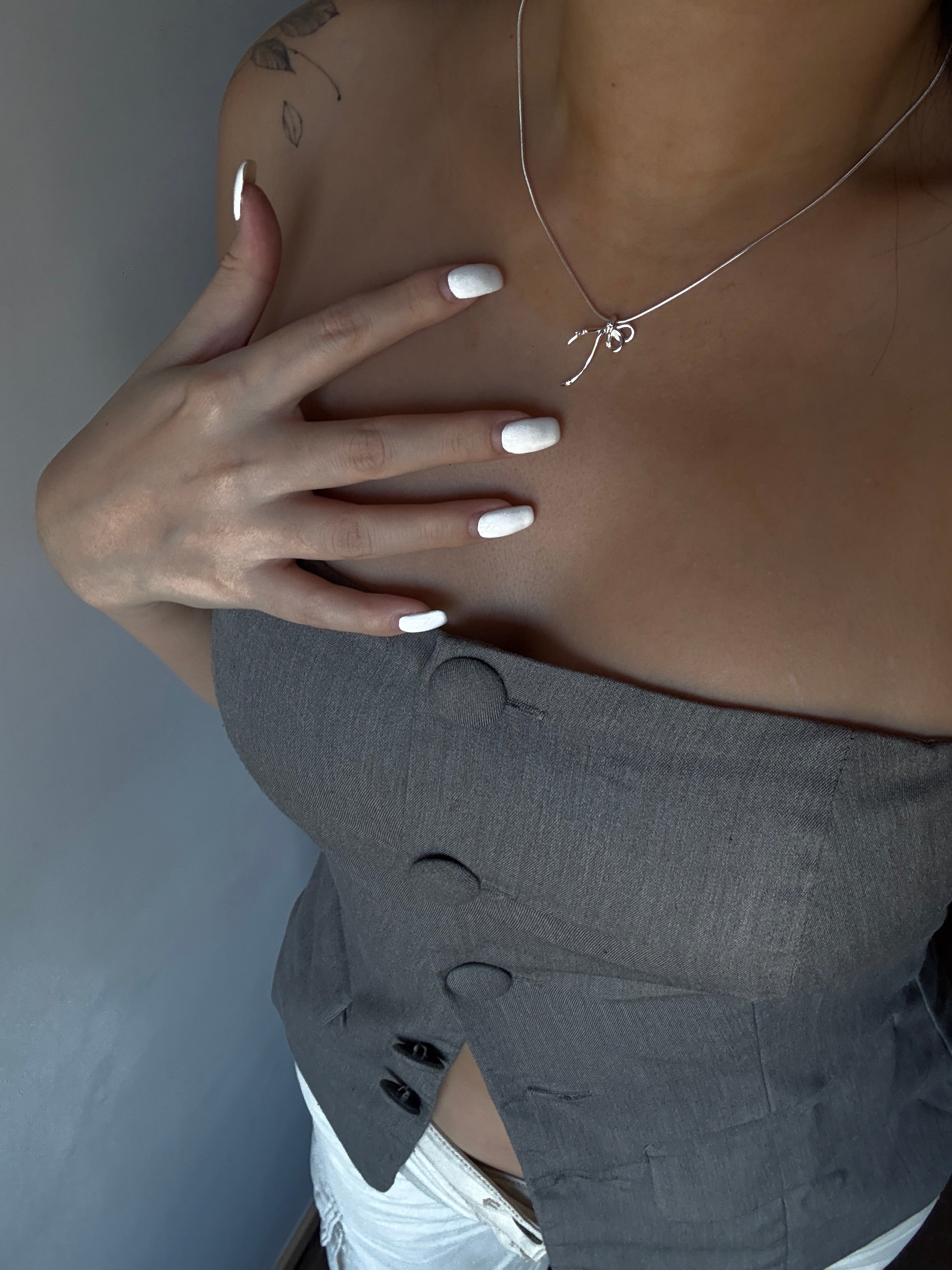 Satin Ribbon Bow Necklace