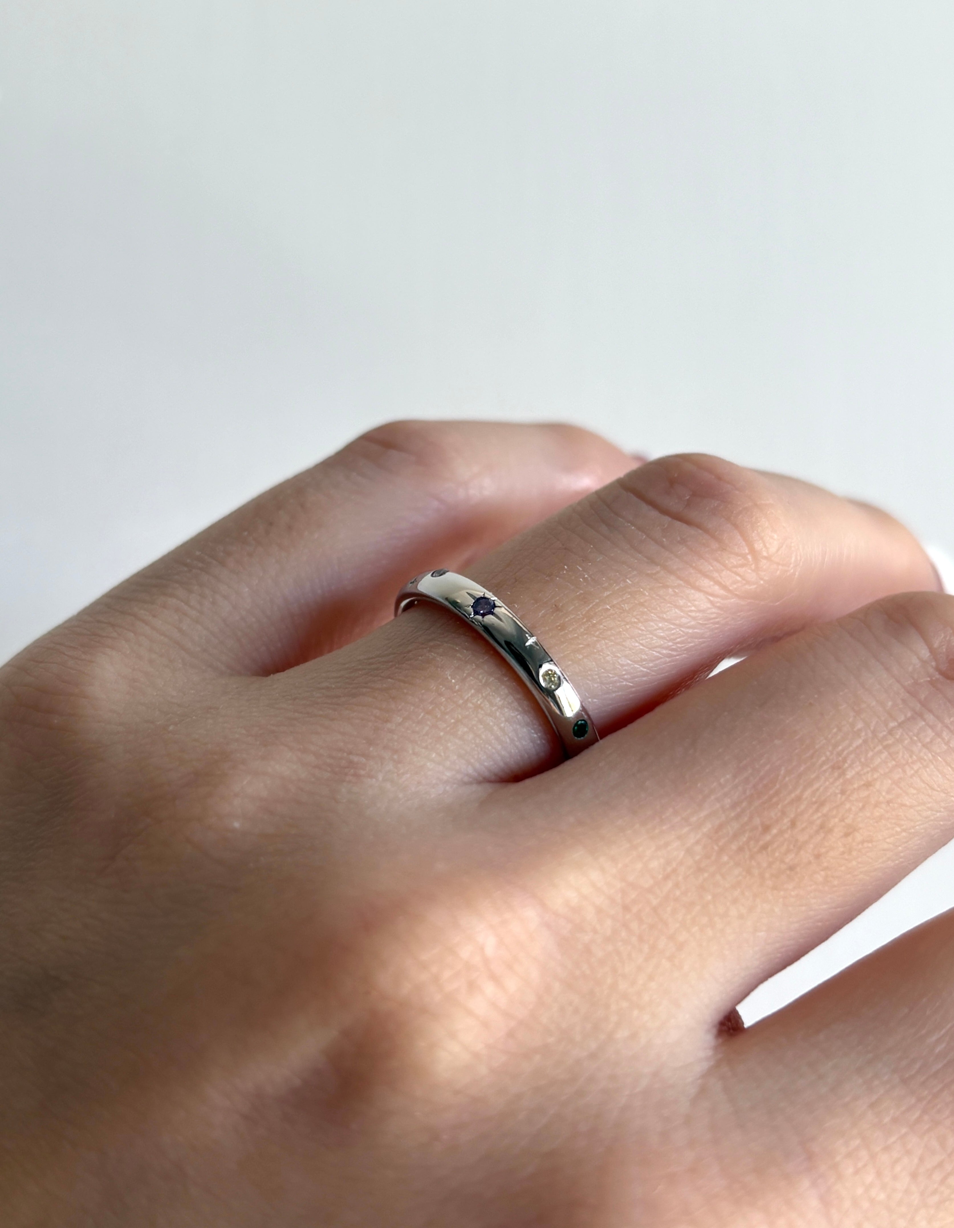 Aurora Octagram Multi‑Gem Ring