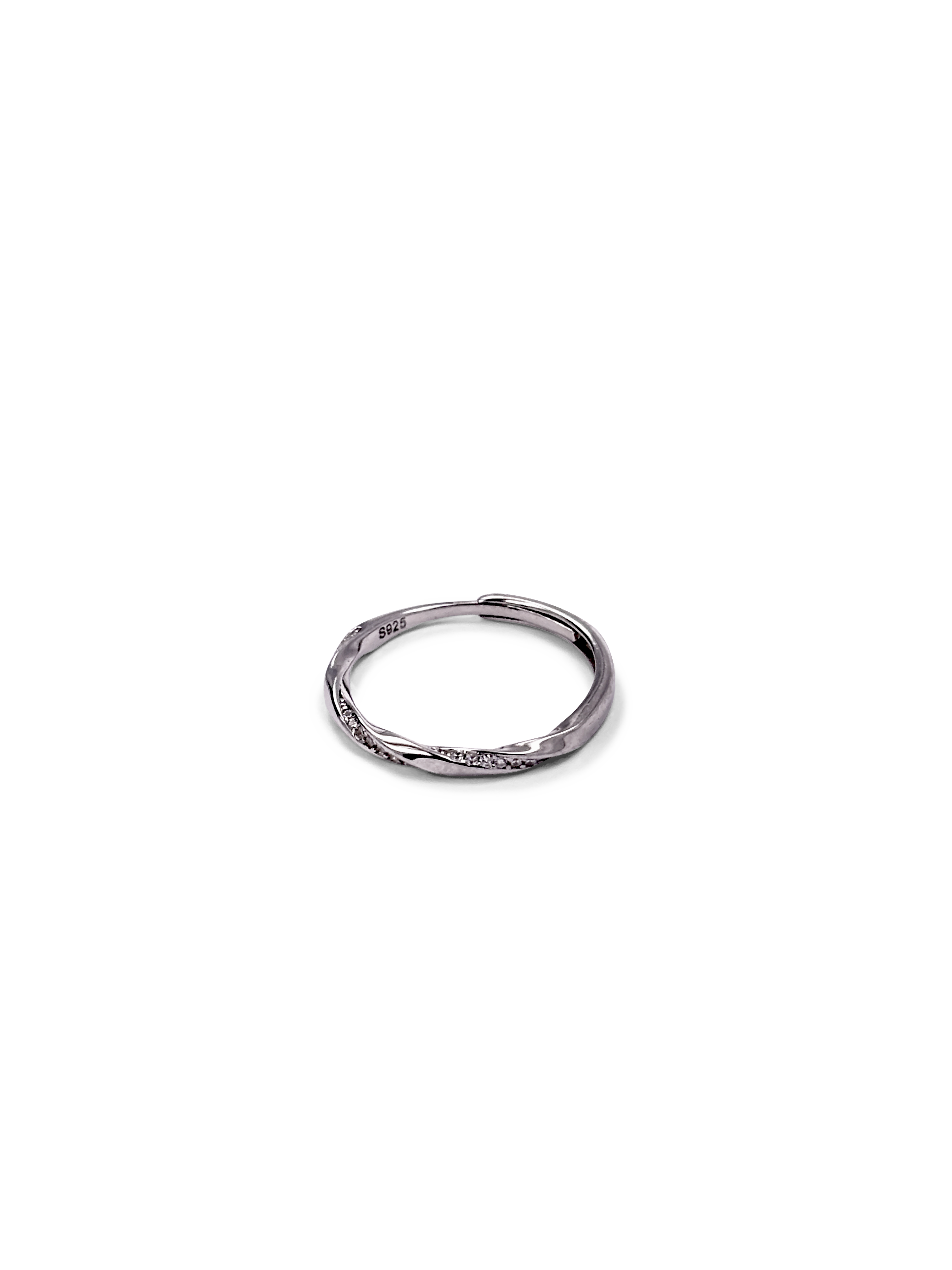 Silver Swirl Spark Adjustable Ring