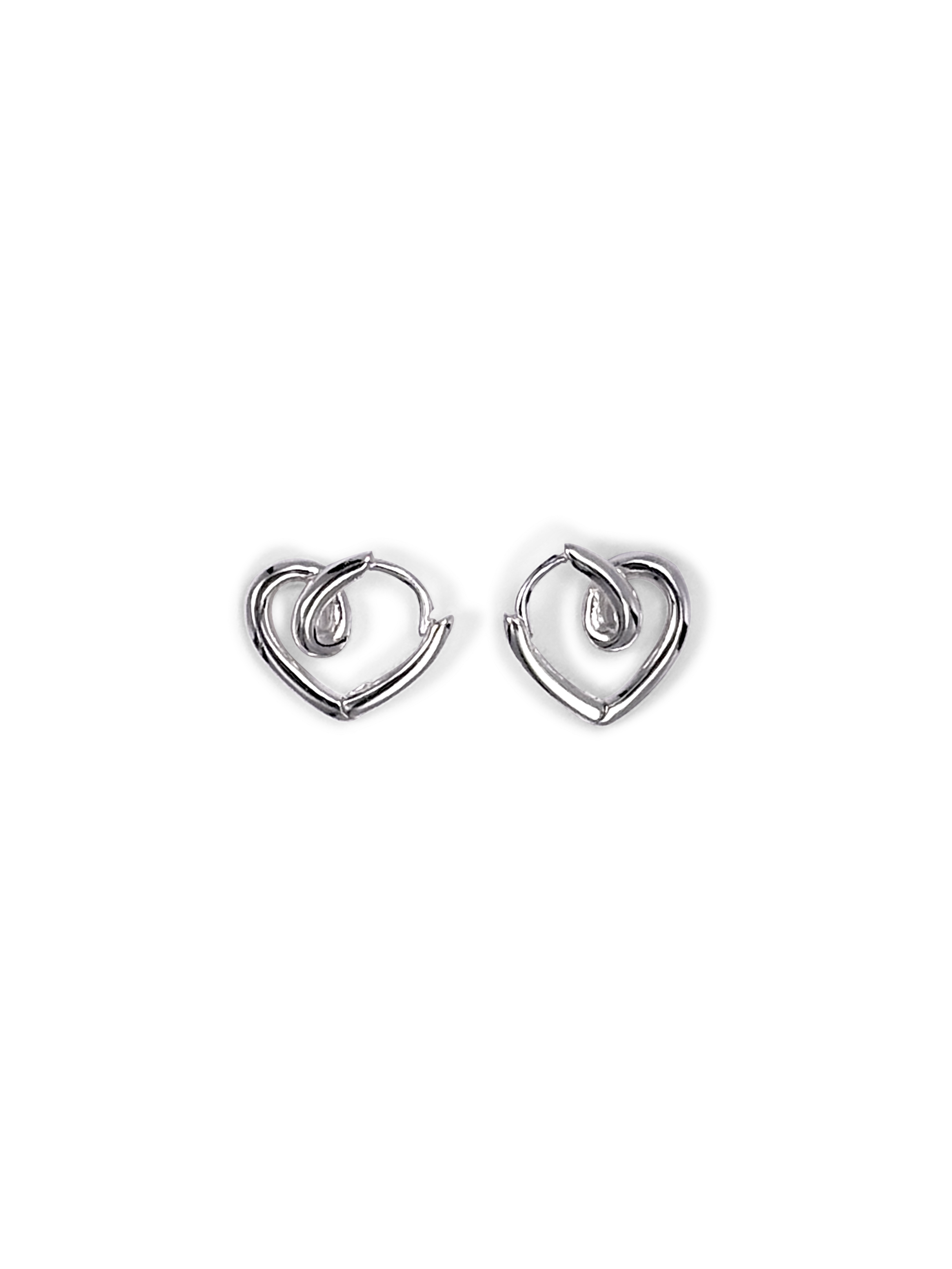 Open Heart Huggie Earrings