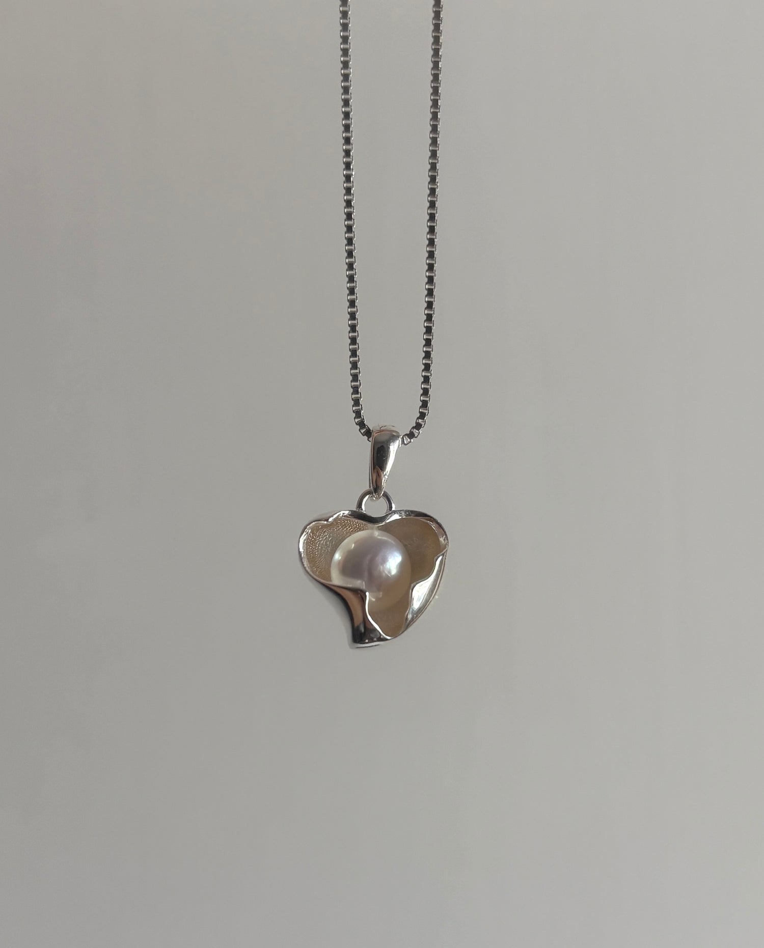 Molten Pearl Heart Necklace