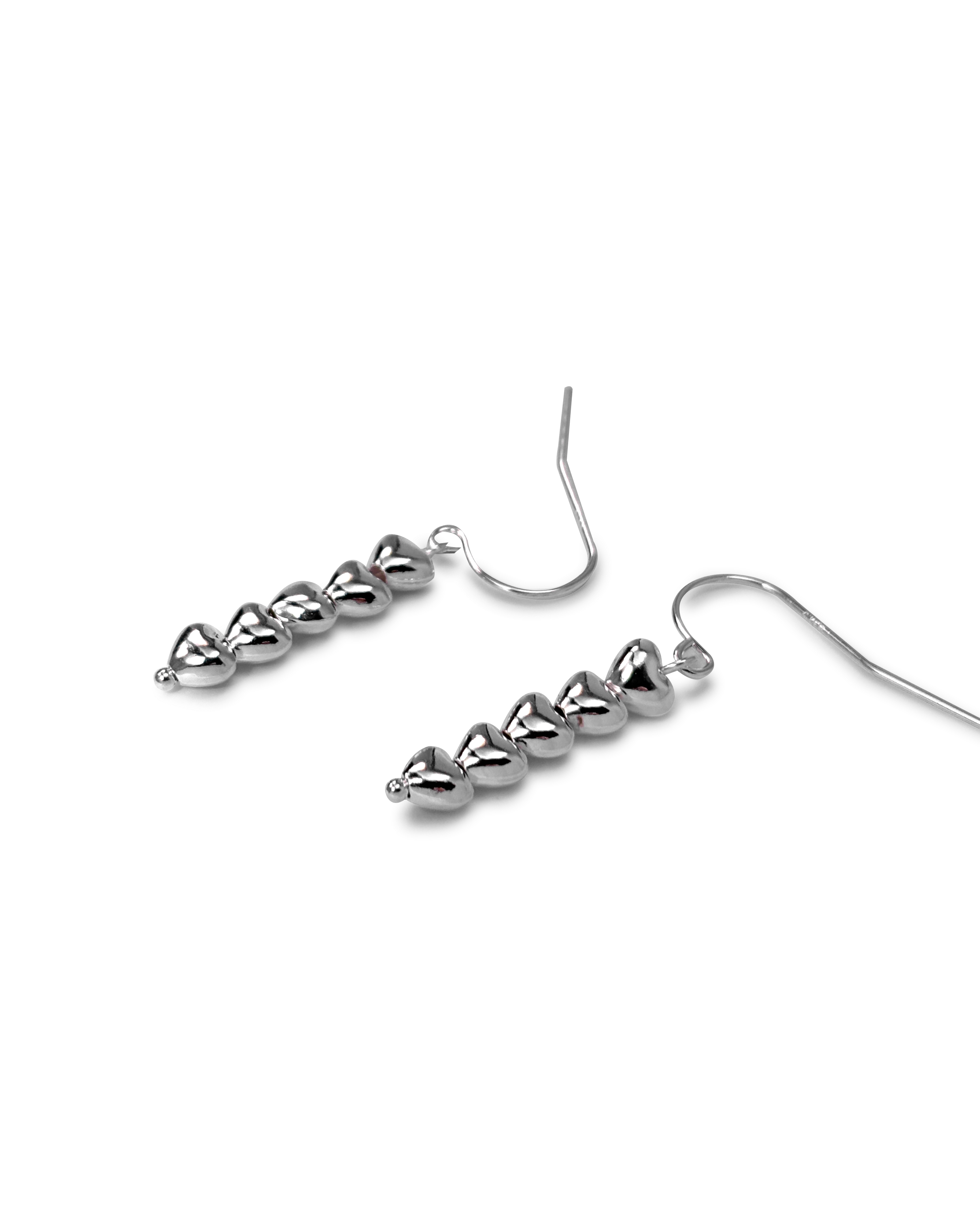 Heartline Silver Drop Earrings