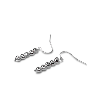 Heartline Silver Drop Earrings