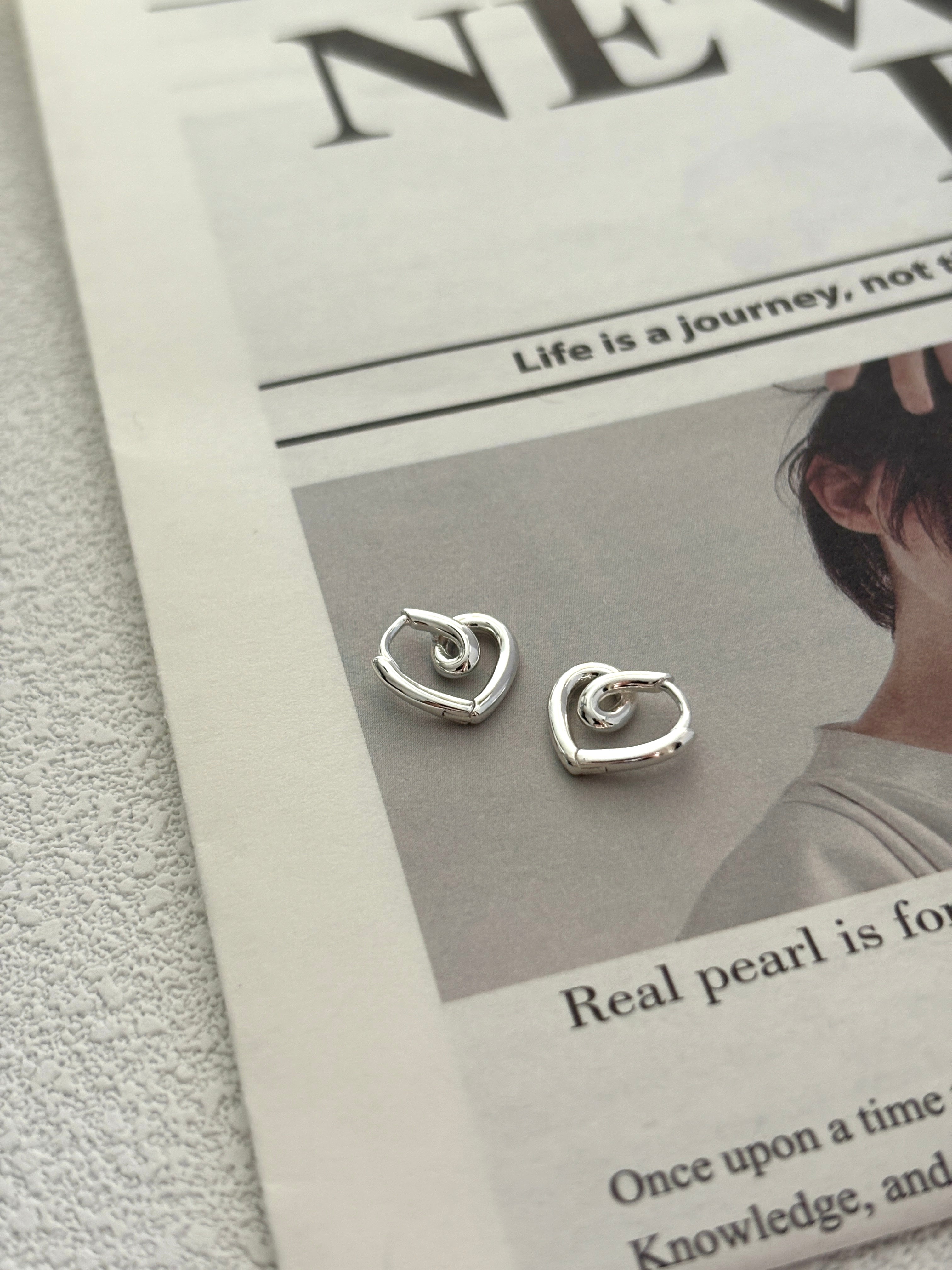 Open Heart Huggie Earrings